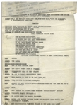 Moe Howard's 5pp. Script for the Sketch ''We're Three Bum Vivants'', With Shemp, Circa Early 1950s -- Notated by Moe -- Pages Measures 8.5'' x 11'' Except Last Measures 8.5'' x 7.25'' -- Very Good